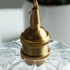 Retro Glass Flower Pendant Light with Brass Finish