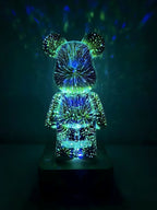 Bear Shaped Table Lamp with Wood Base LED Light