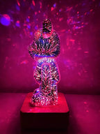 Bear Shaped Table Lamp with Wood Base LED Light