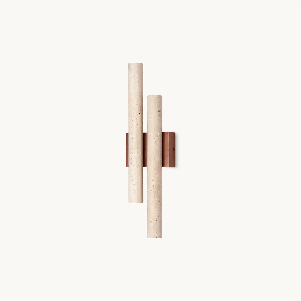 Modern Travertine Stone Wall Sconce With Warm LED Glow — Harbor Light Co.