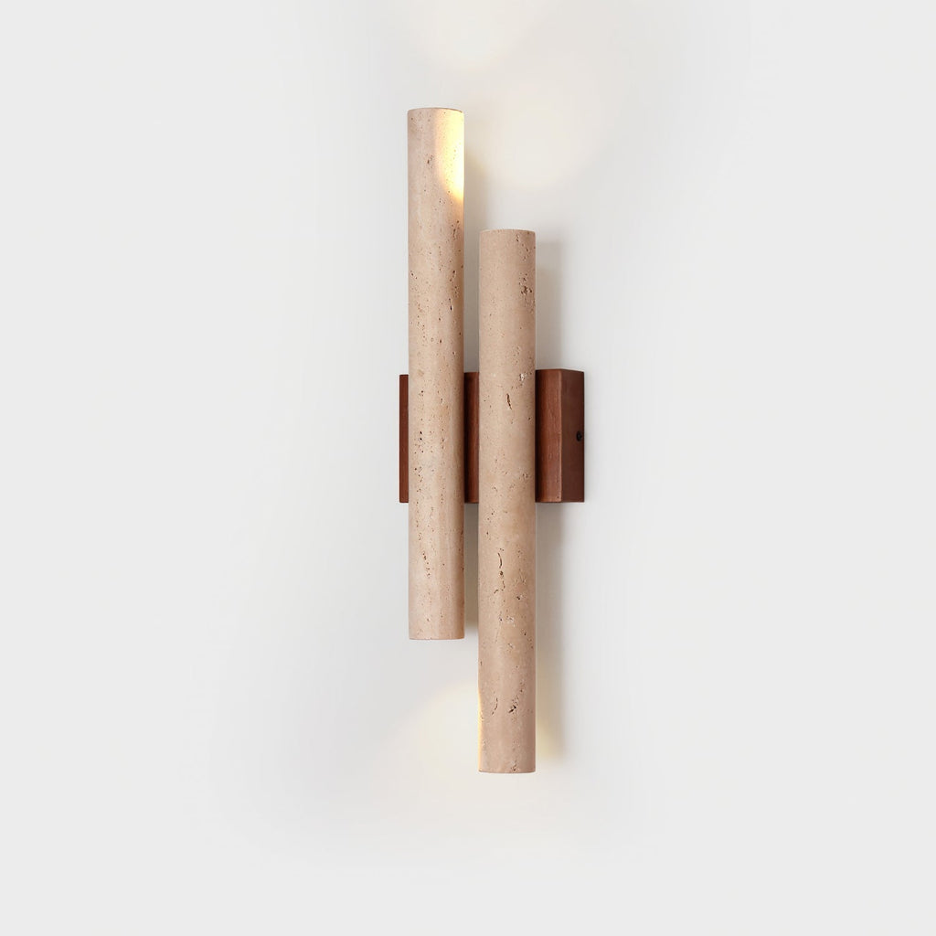 Modern Travertine Stone Wall Sconce With Warm LED Glow — Harbor Light Co.