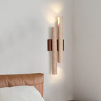 Modern Travertine Stone Wall Sconce With Warm LED Glow — Harbor Light Co.