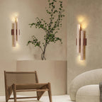 Modern Travertine Stone Wall Sconce With Warm LED Glow — Harbor Light Co.