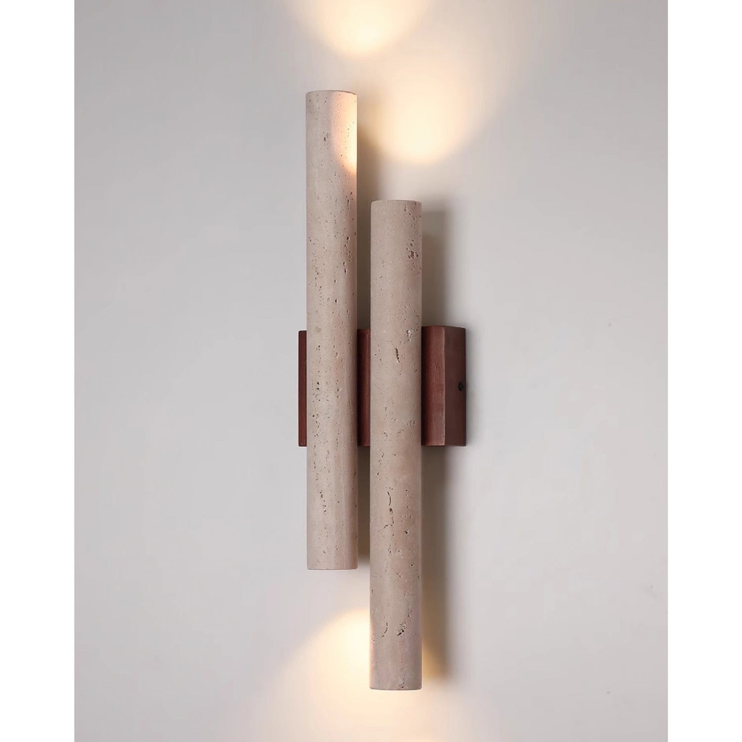 Modern Travertine Stone Wall Sconce With Warm LED Glow — Harbor Light Co.