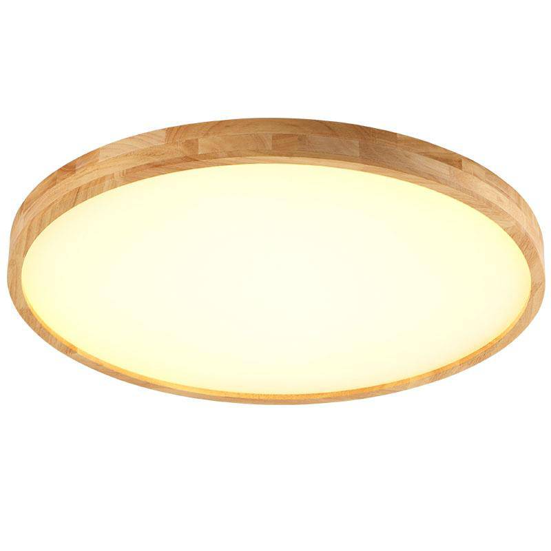 Ultra Slim Round Wood Ceiling Light with LED Light