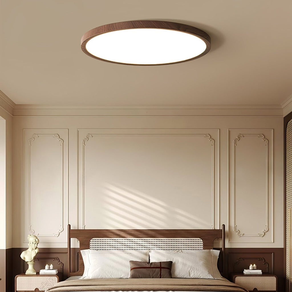 Modern Wood Flush Mount Ceiling Light With Dimmable Tri-Color Glow — Harbor Light Co.