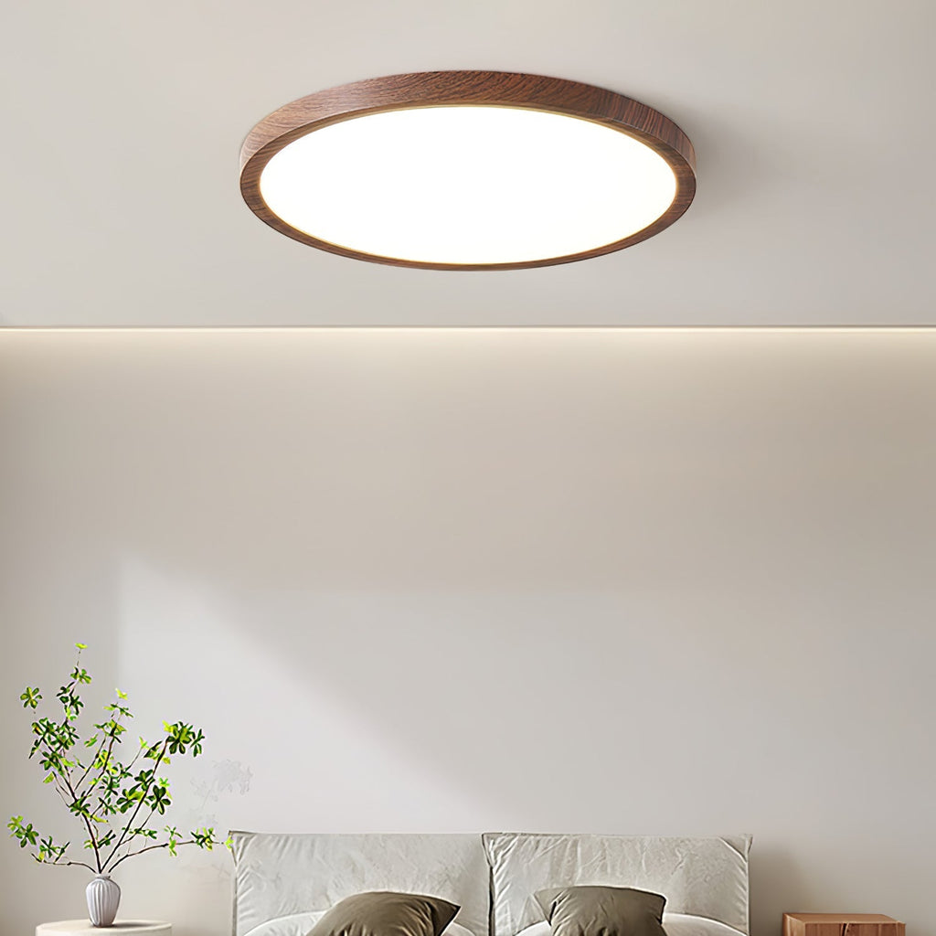 Modern Wood Flush Mount Ceiling Light With Dimmable Tri-Color Glow — Harbor Light Co.