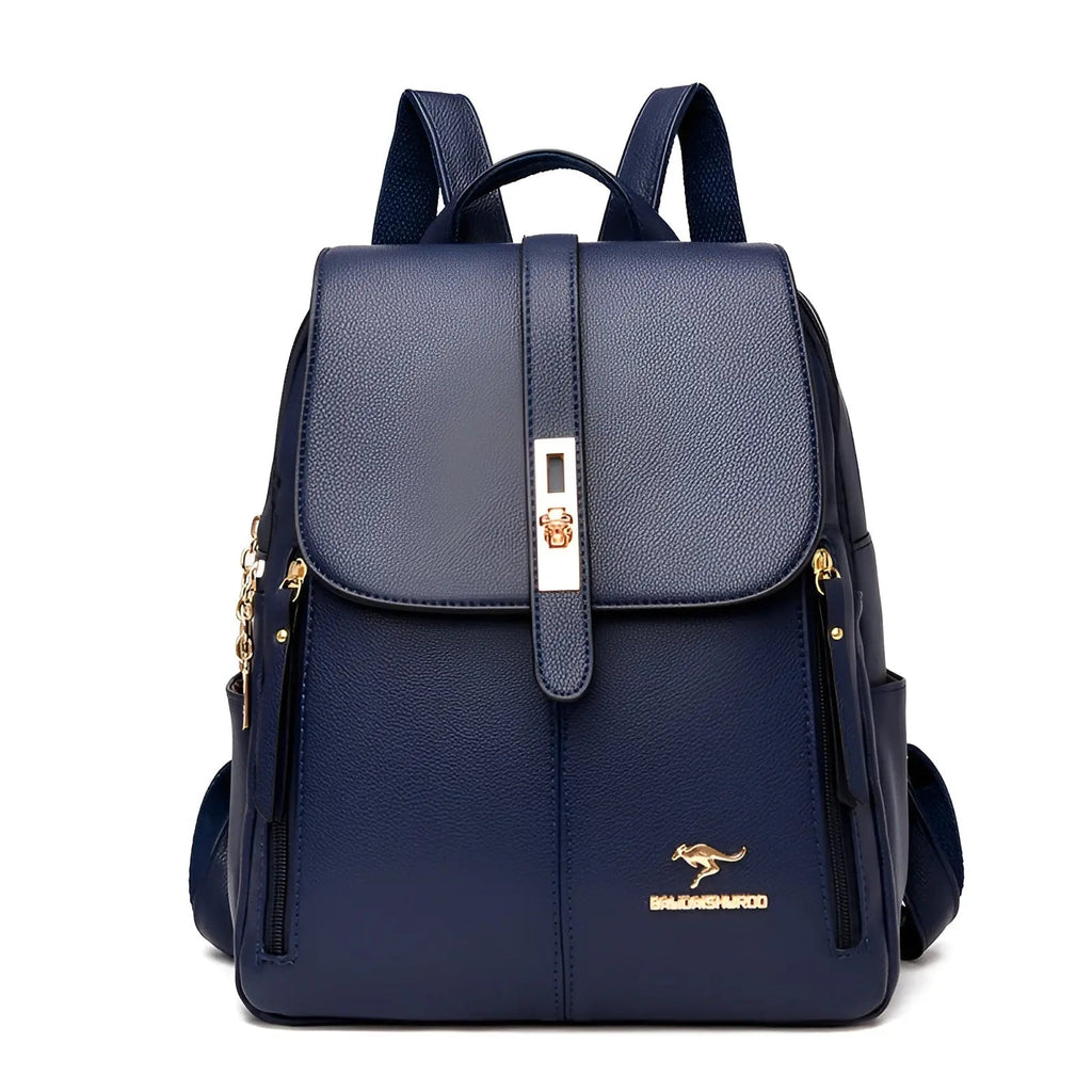 Women's Faux Leather Backpack Purse Fashion Shoulder Bag Small Travel Daypack with Multiple Compartments for Work and Daily Use
