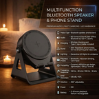 Bluetooth Speaker Phone Stand with Wireless Charging and LED Light