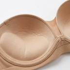 Strapless Wireless Bra with Crossover Back Band and Side Closure