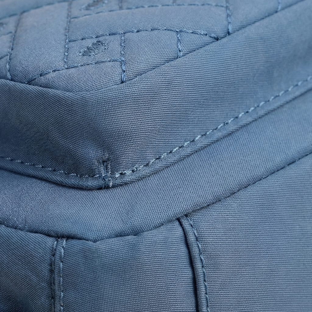 Lightweight Quilted Nylon Crossbody Bag with Multiple Zippered Pockets