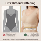 Seamless Full Body Shaping Bodysuit with Wire-Free Bust and Snap Crotch