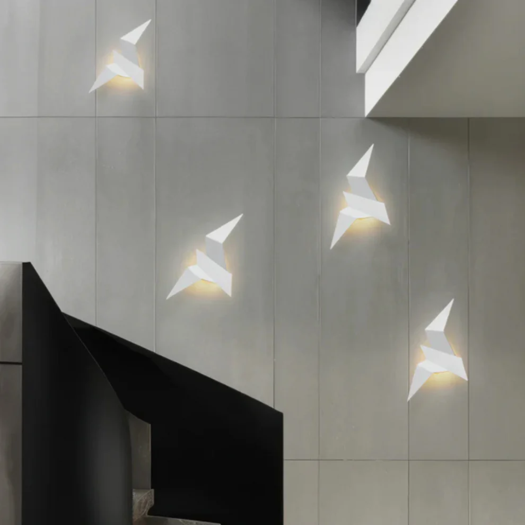 Origami Style LED Light Wall Sconce for Modern Interiors