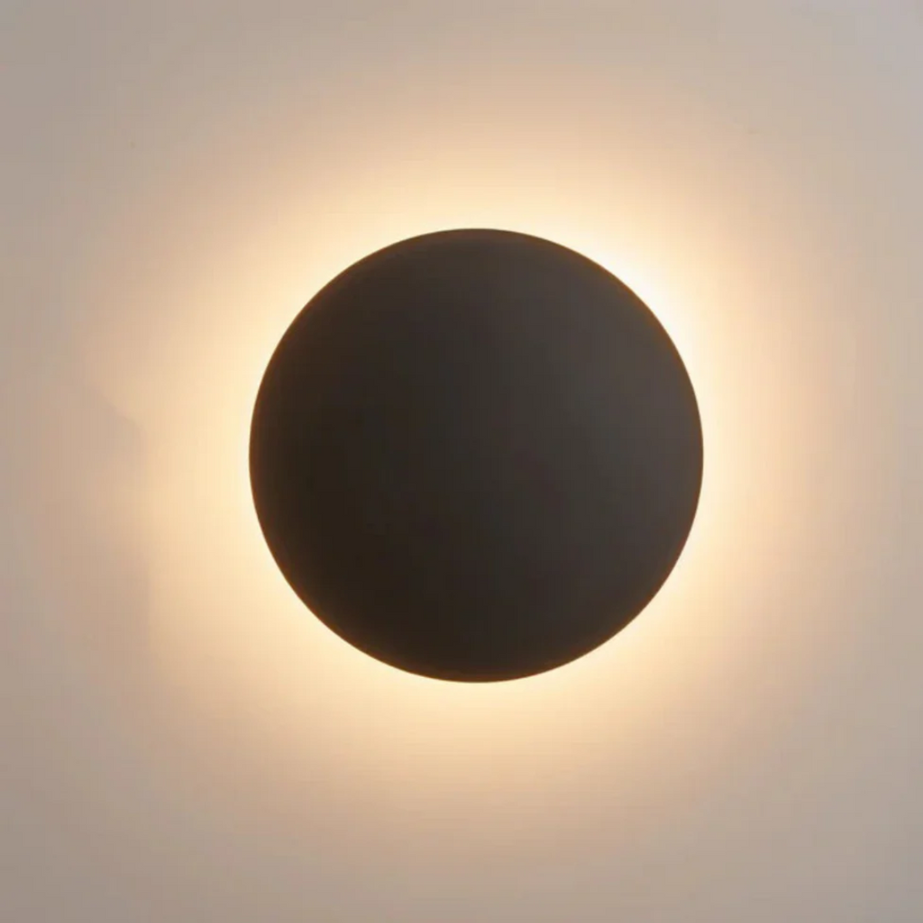 Modern Round LED Light Wall Sconce with Halo Backlight