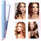 Mini Flat Iron Ceramic Hair Straightener and Curler Two in One Travel Hair Styling Iron for Short Hair and Bangs