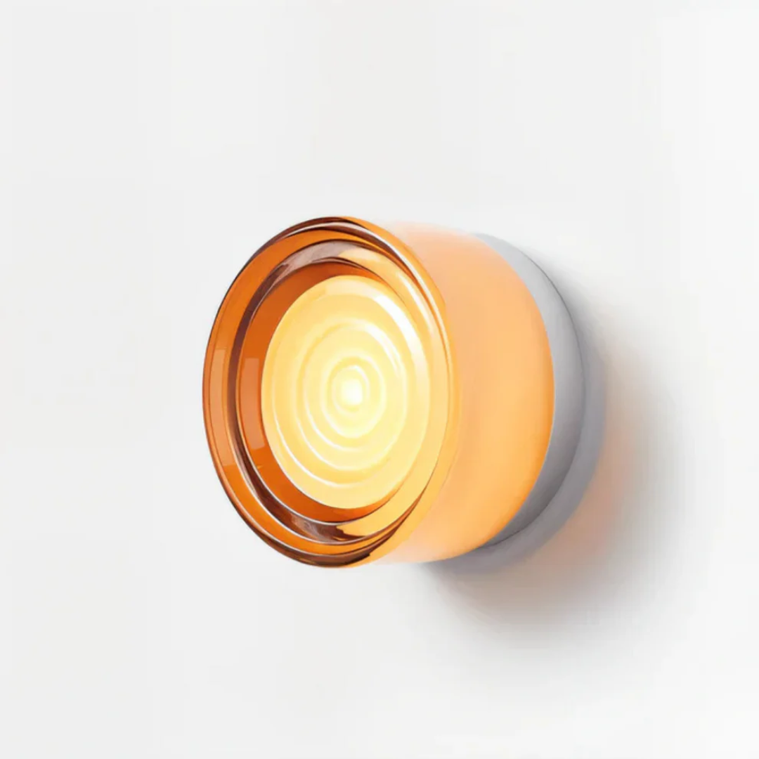 Modern Glass LED Light Wall Sconce with Concentric Ring Design