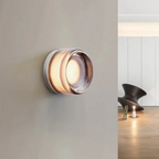 Modern Glass LED Light Wall Sconce with Concentric Ring Design