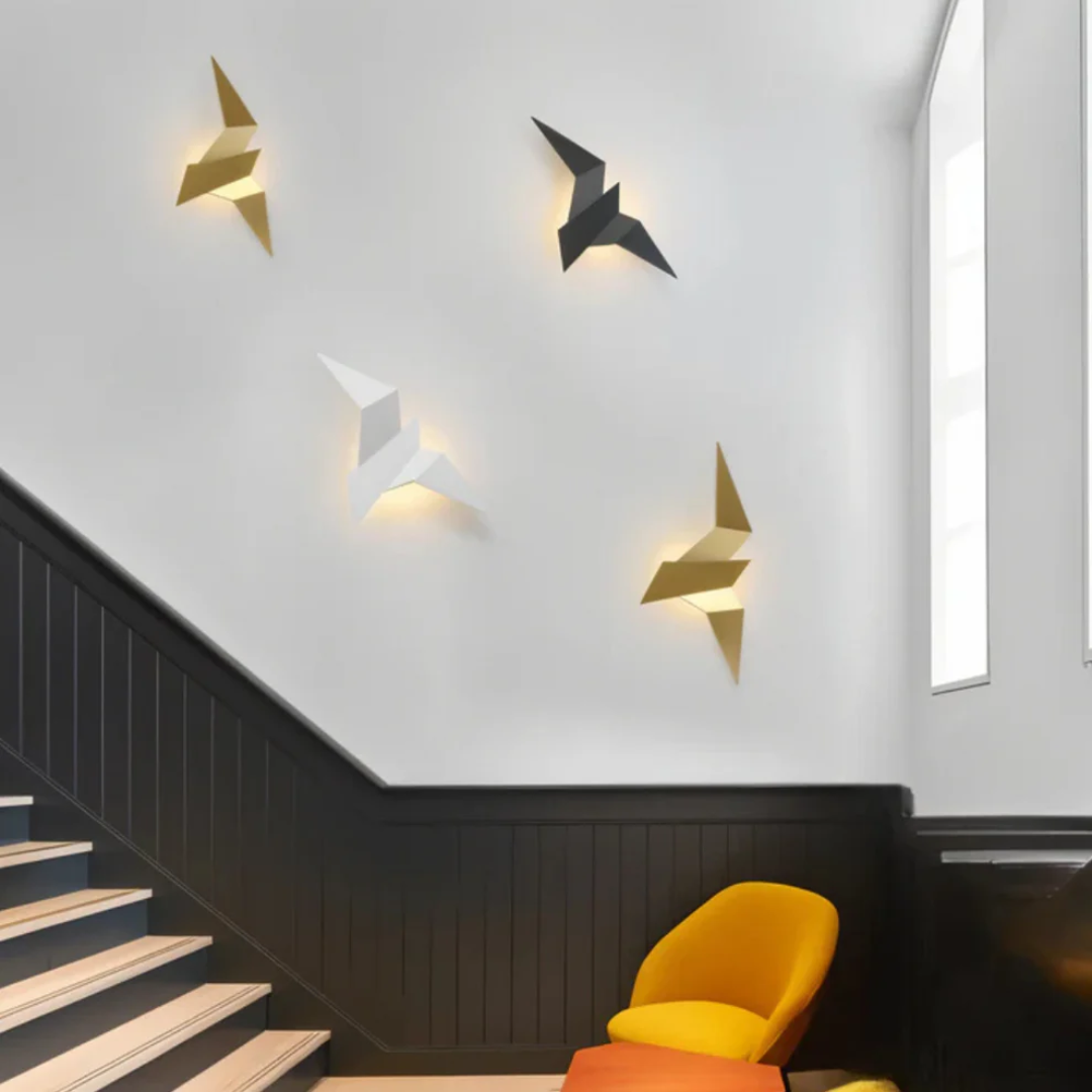 Origami Style LED Light Wall Sconce for Modern Interiors