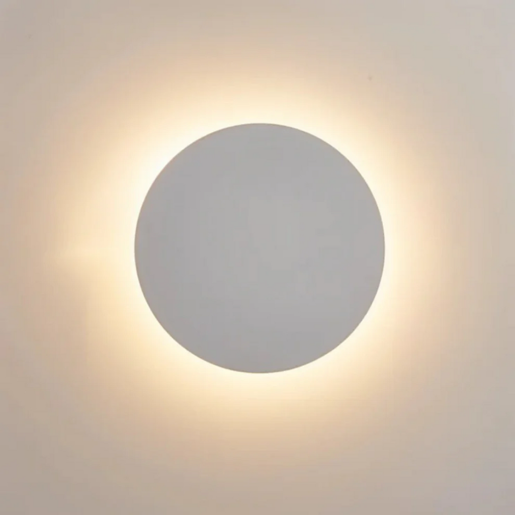 Modern Round LED Light Wall Sconce with Halo Backlight