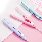 Mini Flat Iron Ceramic Hair Straightener and Curler Two in One Travel Hair Styling Iron for Short Hair and Bangs