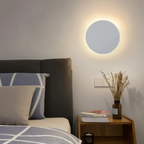 Modern Round LED Light Wall Sconce with Halo Backlight