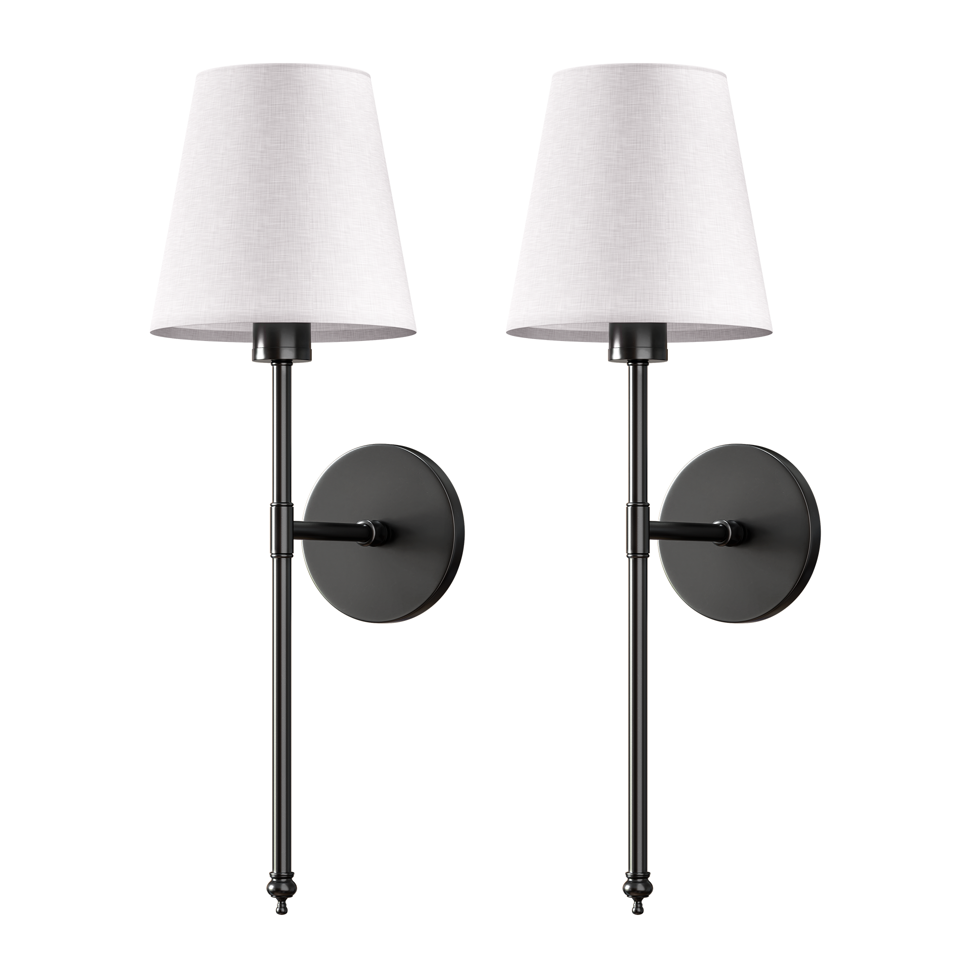 Cordless Rechargeable Wall Sconce 2 Pack LED Light with Fabric Shade