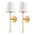 Cordless Rechargeable Wall Sconce 2 Pack LED Light with Fabric Shade
