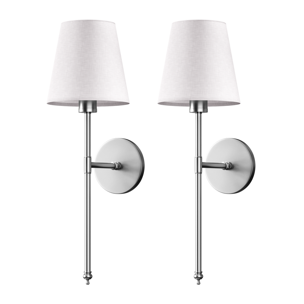 Cordless Rechargeable Wall Sconce 2 Pack LED Light with Fabric Shade