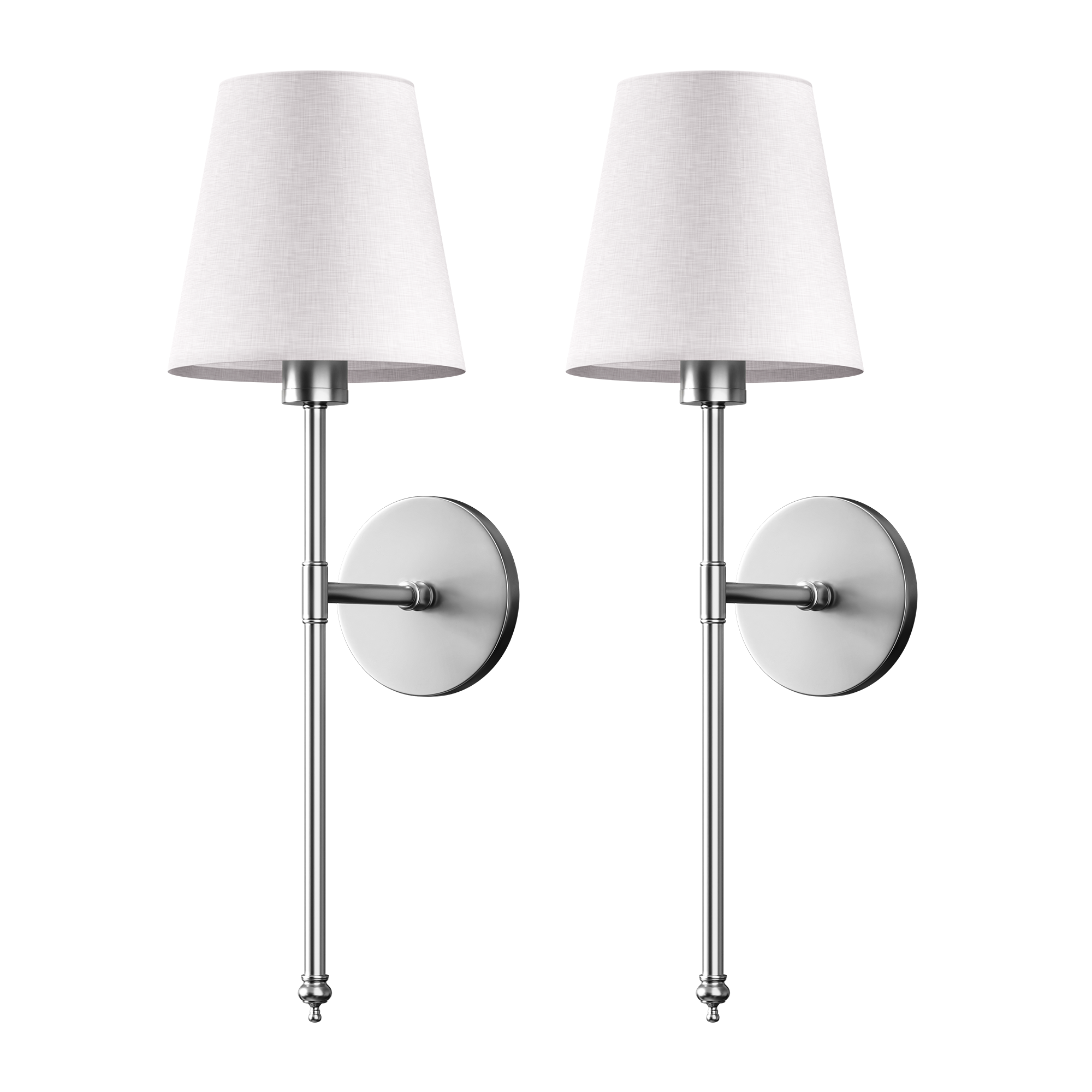 Cordless Rechargeable Wall Sconce 2 Pack LED Light with Fabric Shade