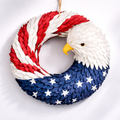 Patriotic Eagle Wreath Boxwood American Flag Wall Art Veterans Memorial Door Wreath Indoor Outdoor Hanging Decoration