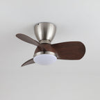 Modern 3-Blade Wooden Ceiling Fan Light with Flush Mount