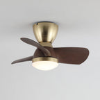 Modern 3-Blade Wooden Ceiling Fan Light with Flush Mount