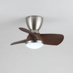 Modern 3-Blade Wooden Ceiling Fan Light with Flush Mount