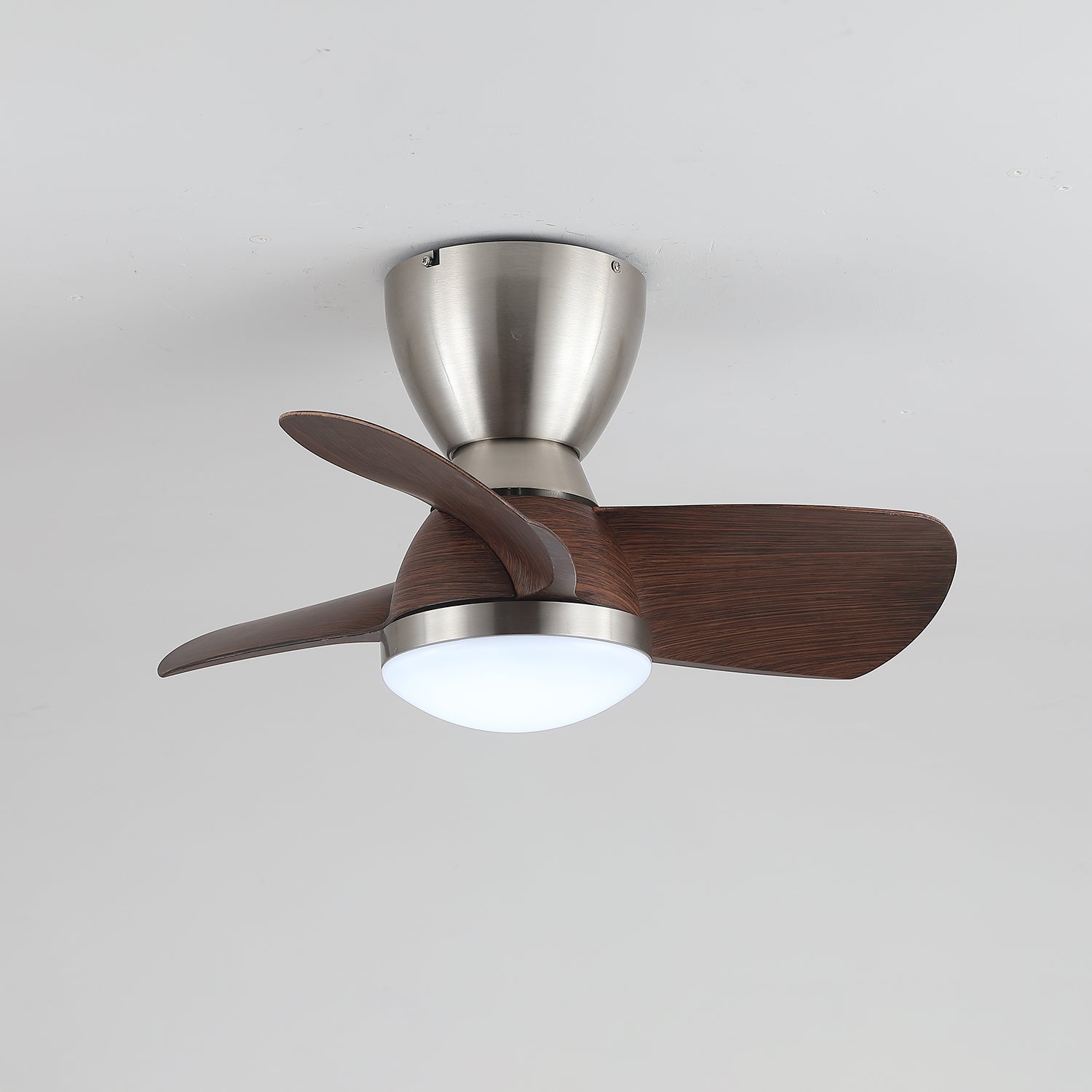 Modern 3-Blade Wooden Ceiling Fan Light with Flush Mount