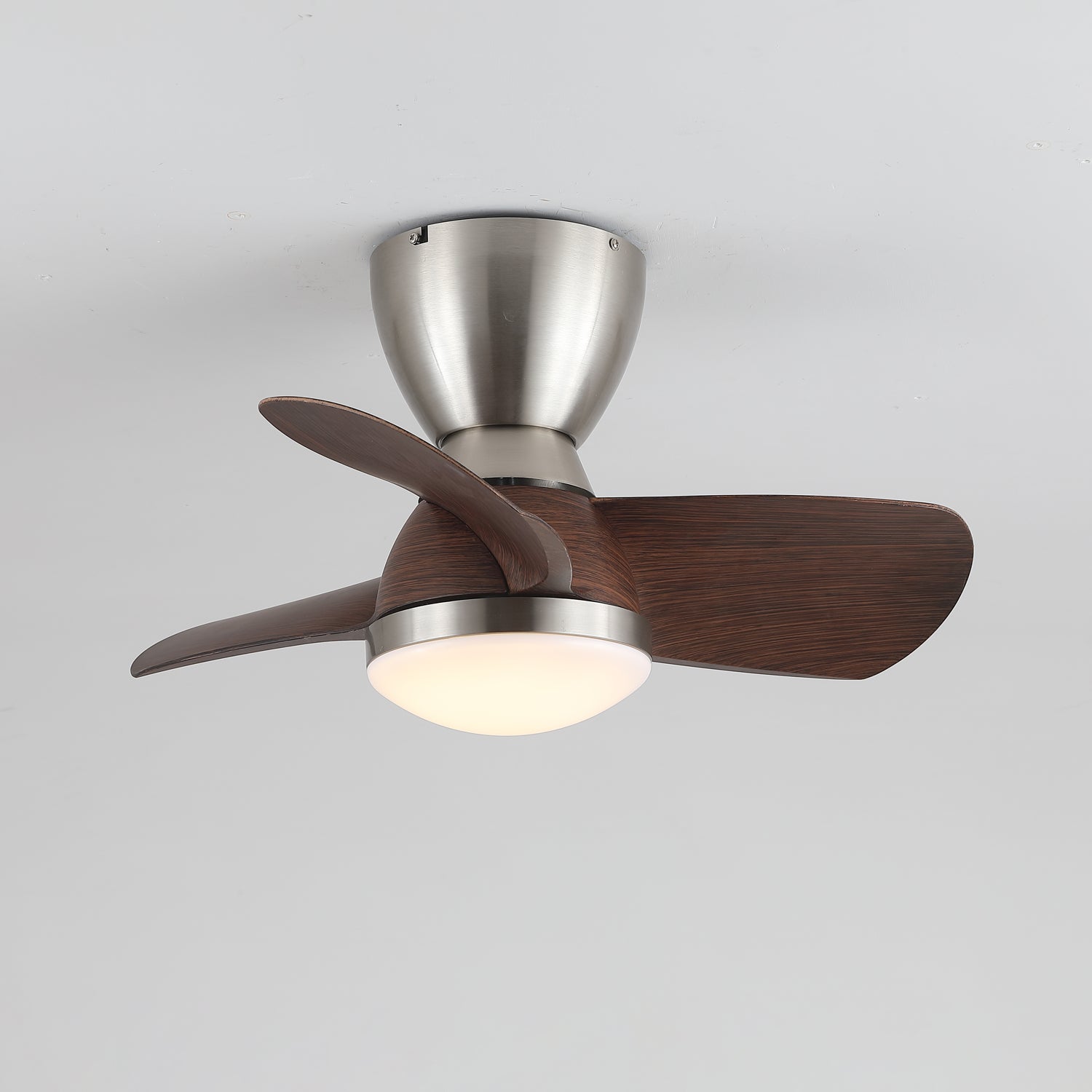 Modern 3-Blade Wooden Ceiling Fan Light with Flush Mount