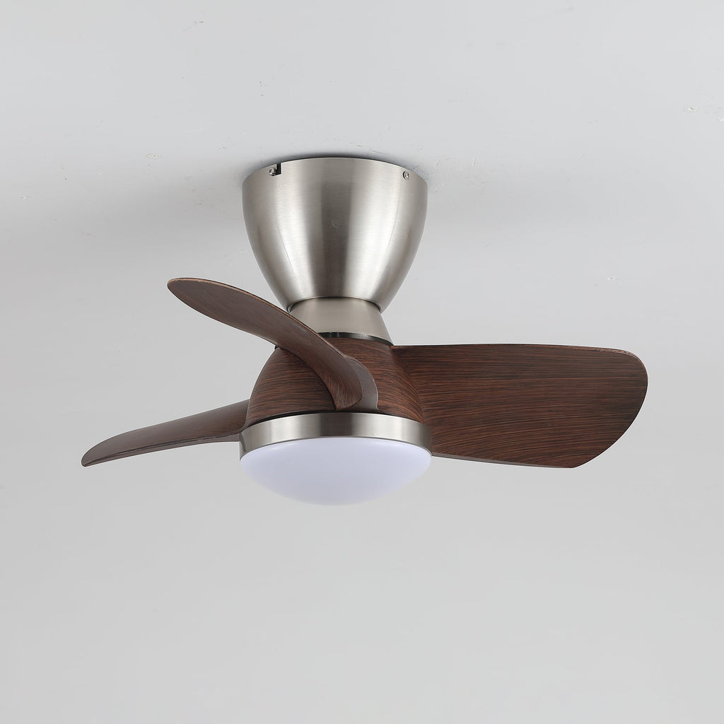 Modern 3-Blade Wooden Ceiling Fan Light with Flush Mount