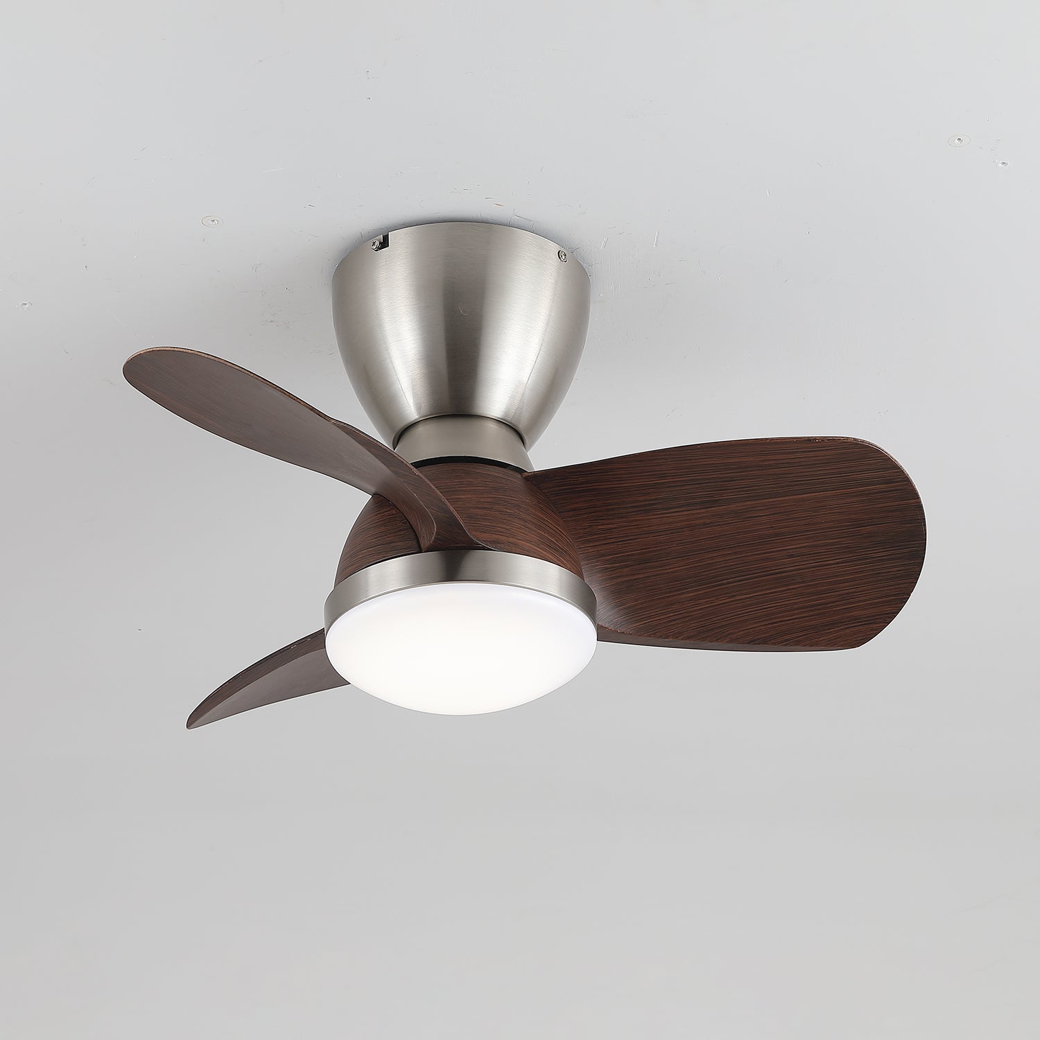Modern 3-Blade Wooden Ceiling Fan Light with Flush Mount
