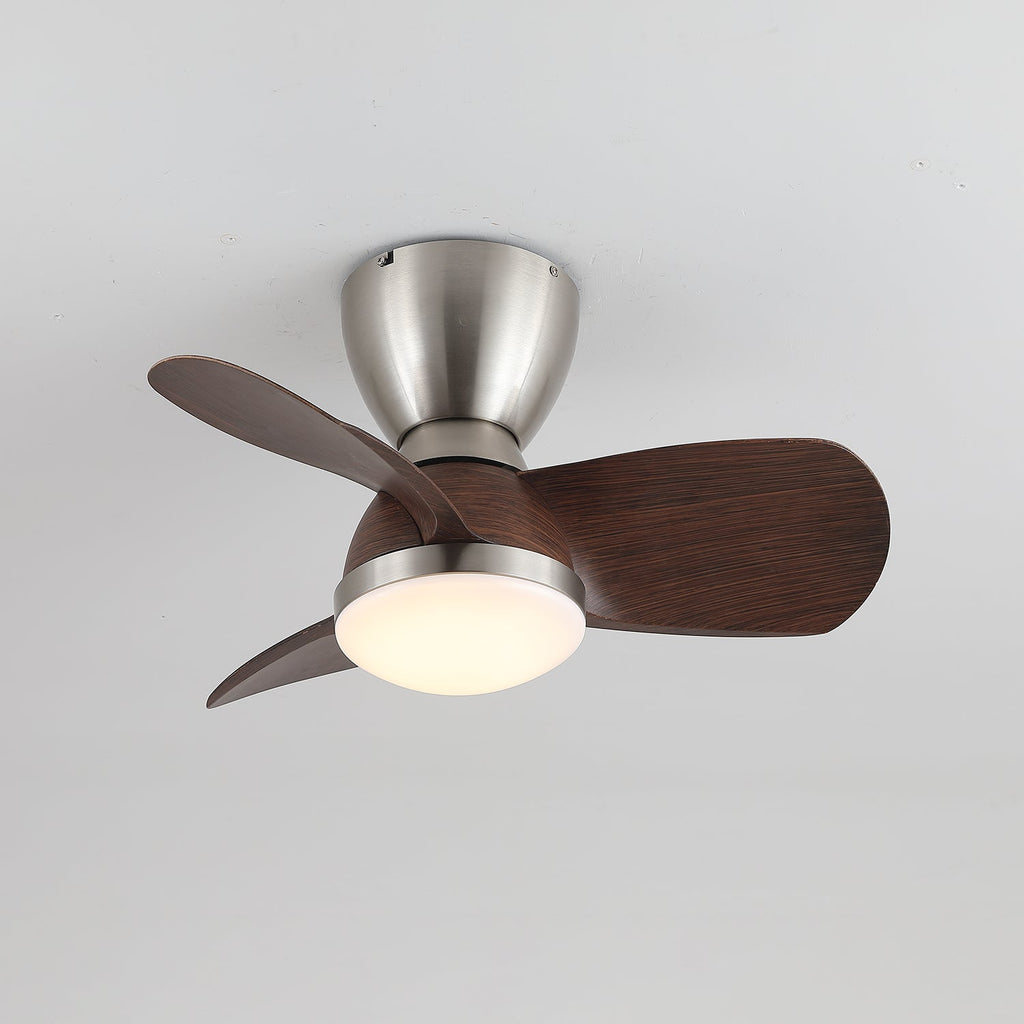 Modern 3-Blade Wooden Ceiling Fan Light with Flush Mount