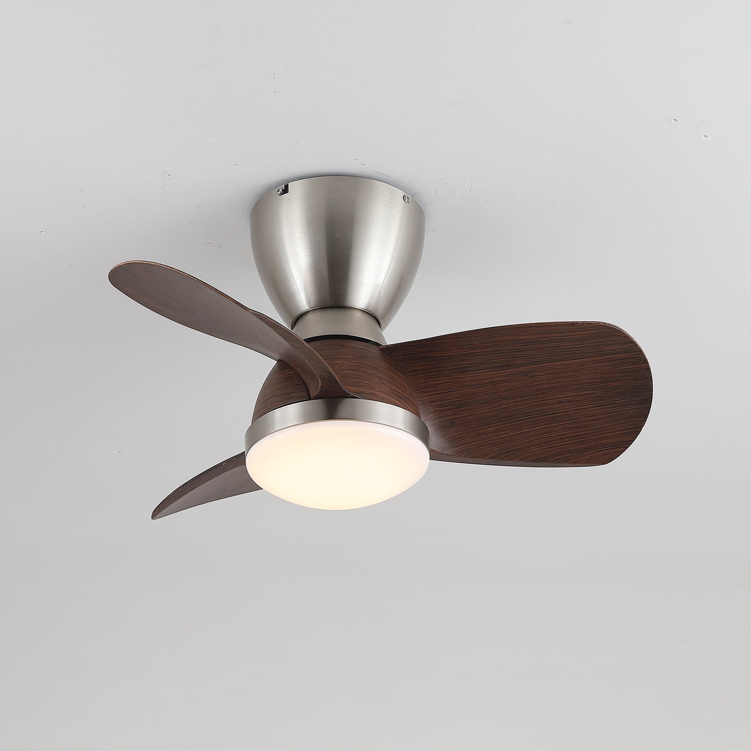Modern 3-Blade Wooden Ceiling Fan Light with Flush Mount