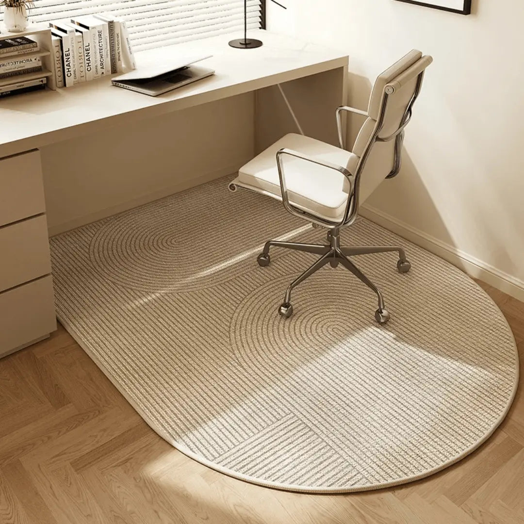 Office Chair Mat for Hardwood Floors Non-Slip Semi Round Desk Chair Rug Polyester Floor Protector for Home Office and Gaming