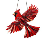 Stained Glass Style Acrylic Bird Window Suncatcher with Hanging Chain