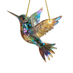 Stained Glass Style Acrylic Bird Window Suncatcher with Hanging Chain