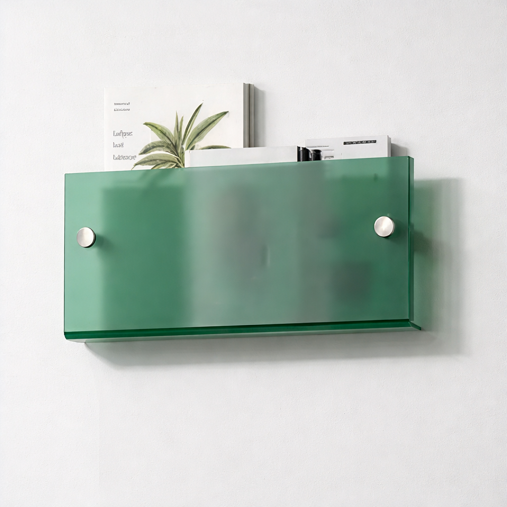 Acrylic Floating Wall Shelf Magazine Display Storage Organizer Wall Mounted Book Rack for Living Room Bedroom and Office