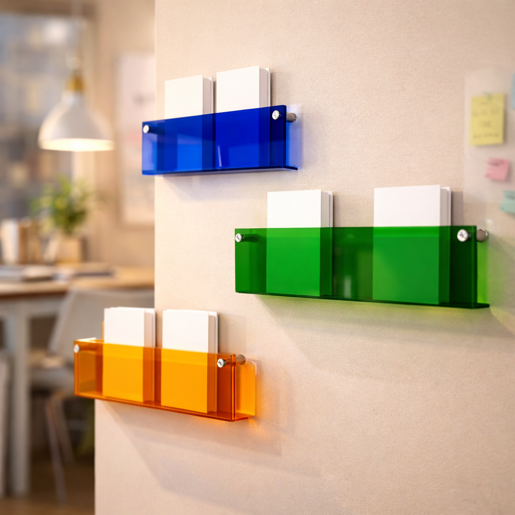 Acrylic Floating Wall Shelf Magazine Display Storage Organizer Wall Mounted Book Rack for Living Room Bedroom and Office