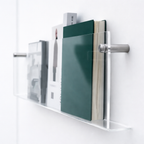 Acrylic Floating Wall Shelf Magazine Display Storage Organizer Wall Mounted Book Rack for Living Room Bedroom and Office