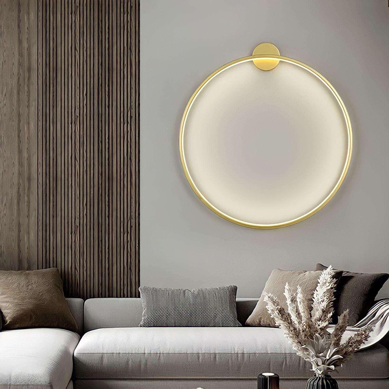 Modern Round Backlit Wall Sconce with Warm Glow