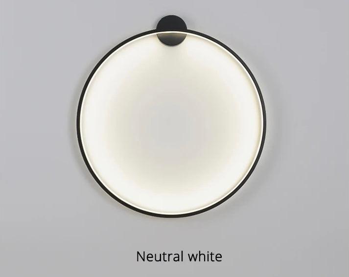 Modern Round Backlit Wall Sconce with Warm Glow