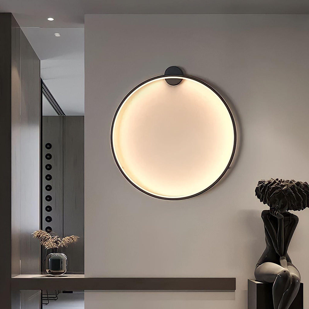 Modern Round Backlit Wall Sconce with Warm Glow