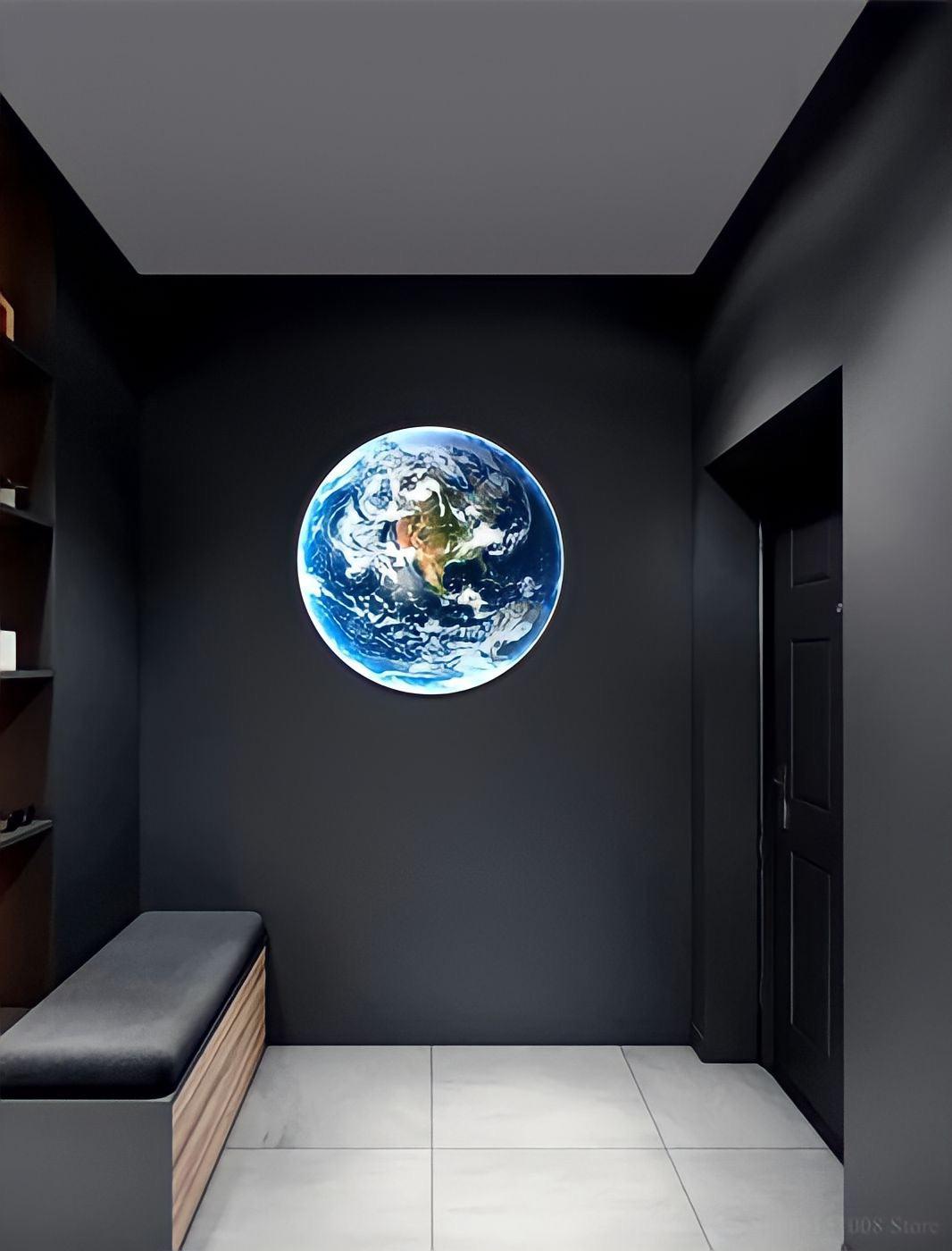 Circle Galaxy Wall Sconce Round Planet Effect Wall Light