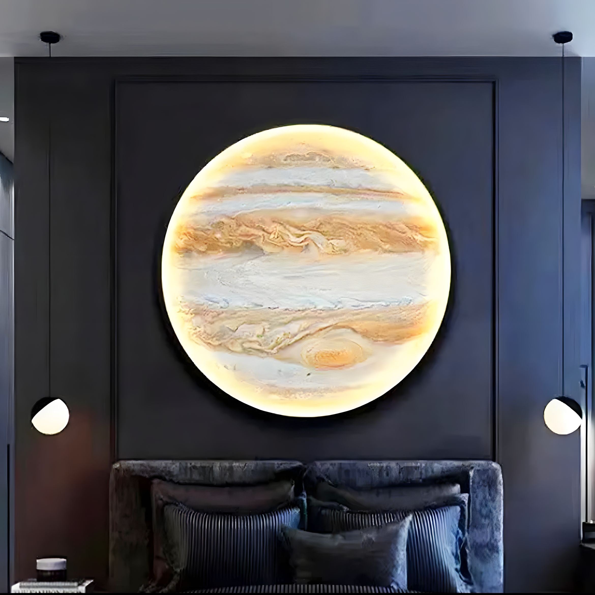 Circle Galaxy Wall Sconce Round Planet Effect Wall Light
